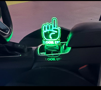 RGB Look Up Sign With 3D Printed Soda Can That Fits On Your Car Cup Holder