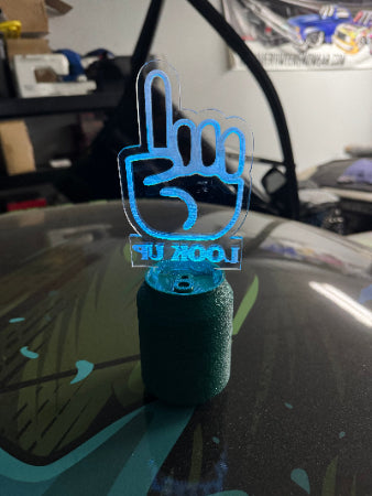 RGB Look Up Sign With 3D Printed Soda Can That Fits On Your Car Cup Holder