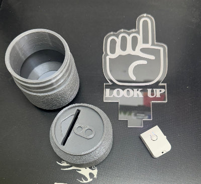 RGB Look Up Sign With 3D Printed Soda Can That Fits On Your Car Cup Holder
